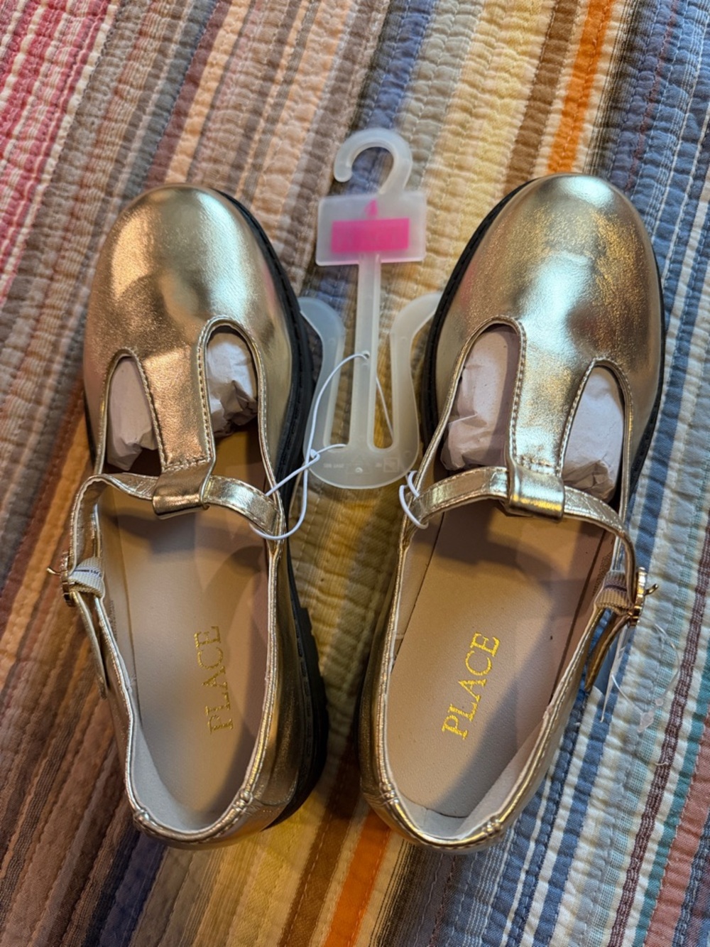 The Children's Place Metallic Gold Mary Jane Dress Shoes